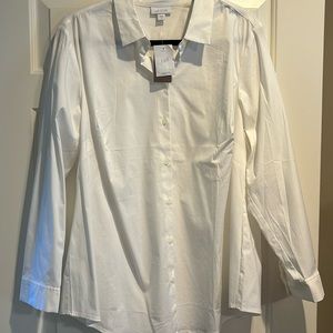 JJill cotton/polyester/spandex white shirt